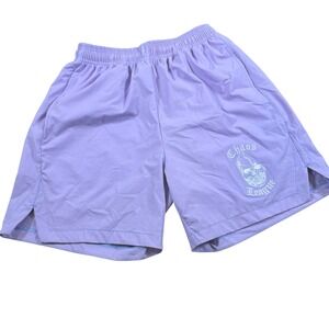 Chaos League Athletic Shorts Size XS Purple‎ Skull Embroidered Elastic Waist